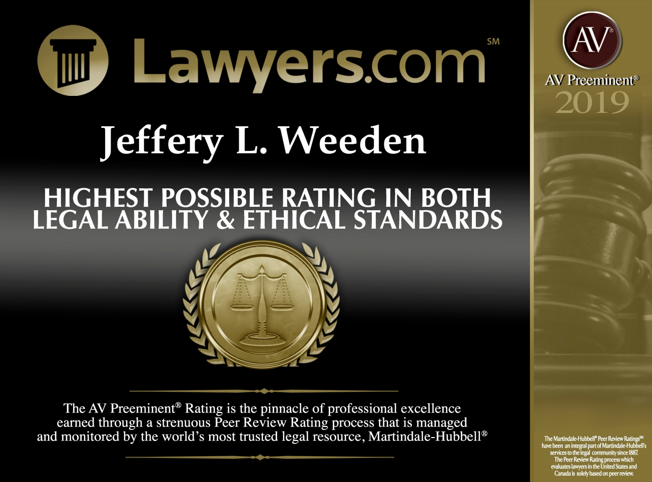 Lawyers.com Highest Possible Rating